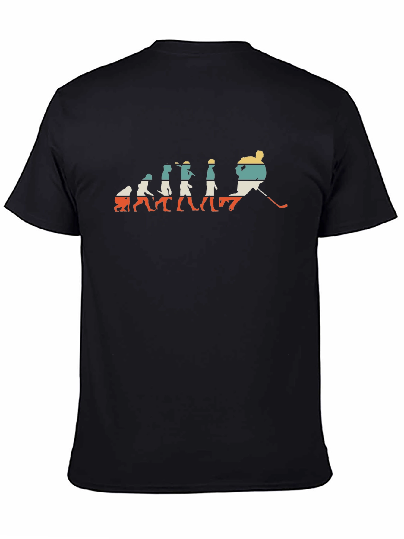 Black Hockey Evolution T-Shirt - Funny Sport Tee view 4