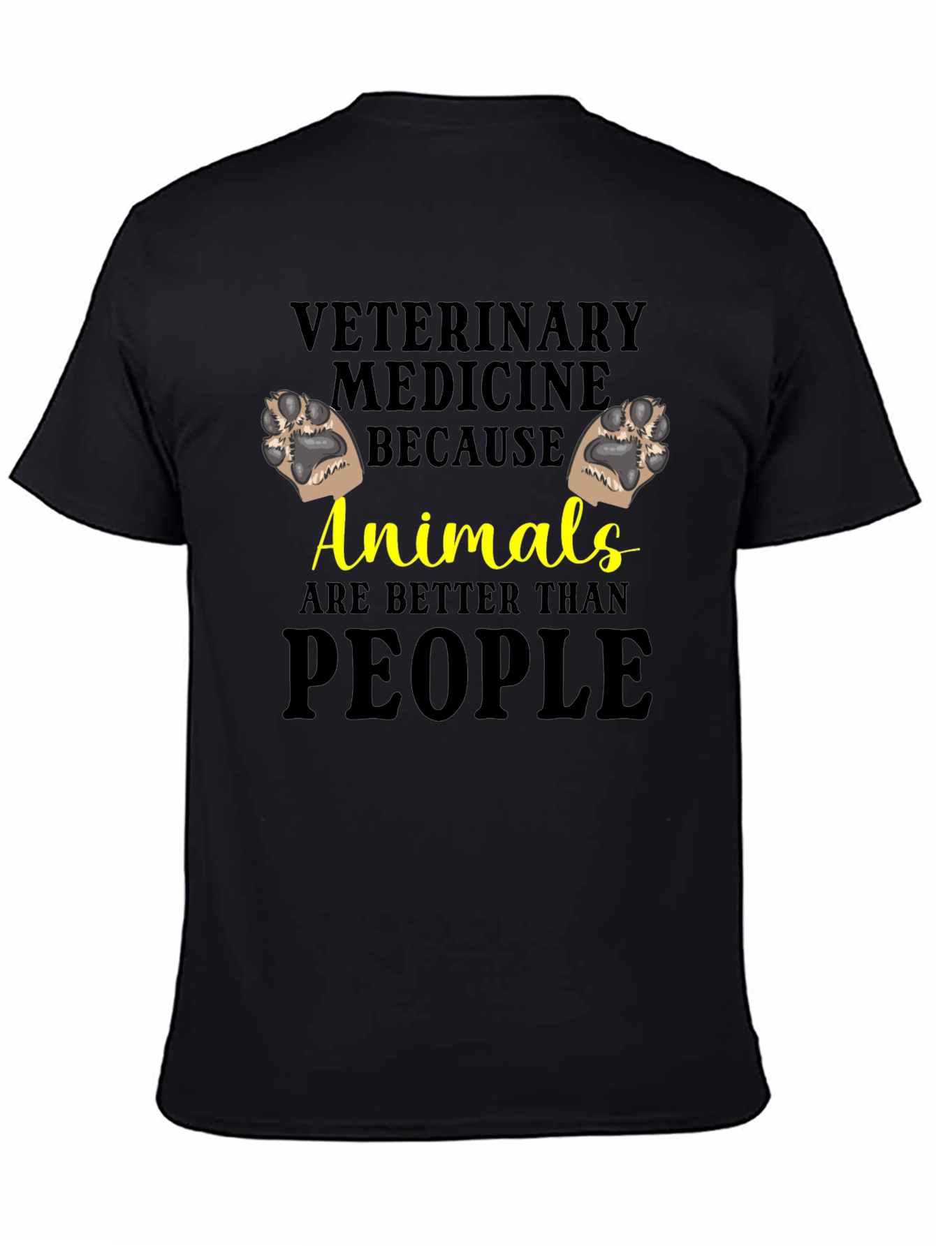 Black Veterinary Medicine Animals Tee view 4