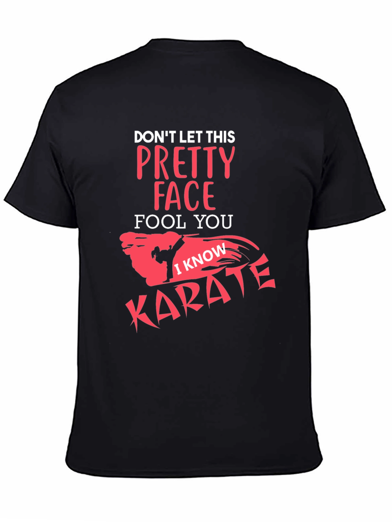 Black Pretty Face Karate Graphic Tee - Black view 4