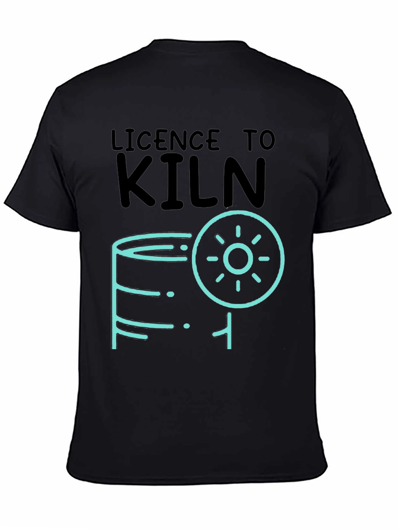 Black Licence to Kiln Graphic T-Shirt - Pottery Lover Tee view 4