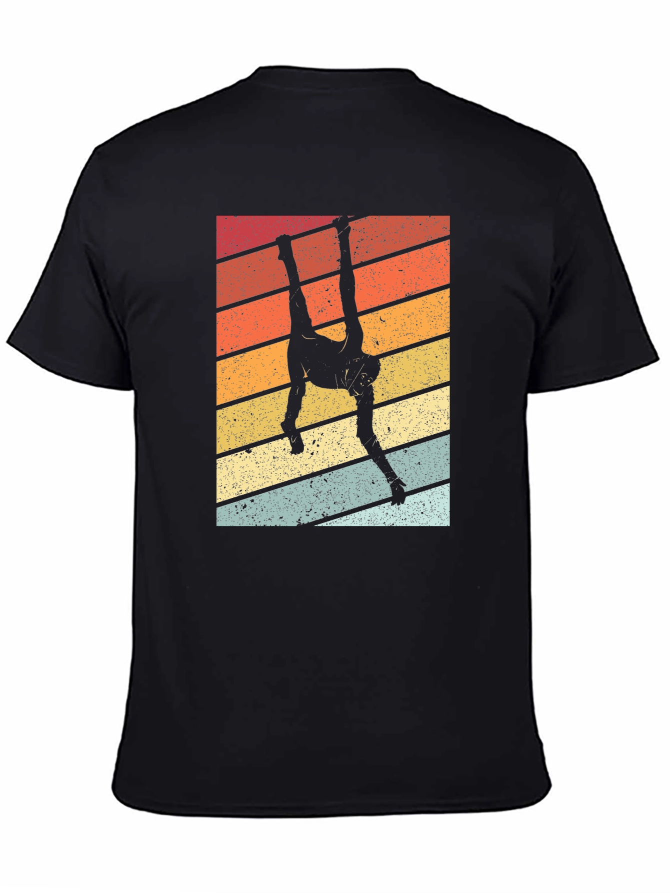 Black Retro Gibbon T-Shirt - Vintage Style Ape Tee view 4