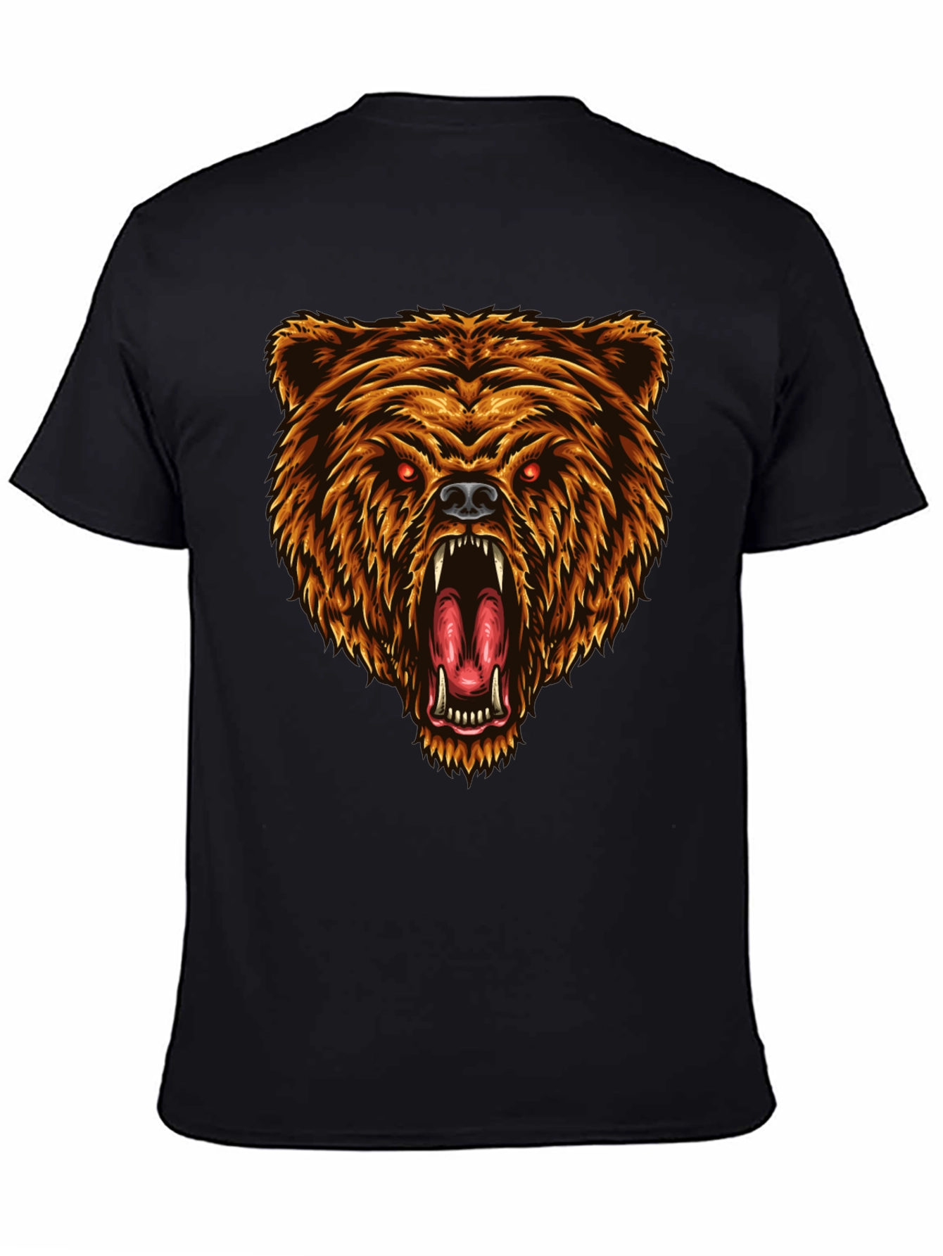 Black Grizzly Bear Graphic T-Shirt - Fierce Animal Tee view 4