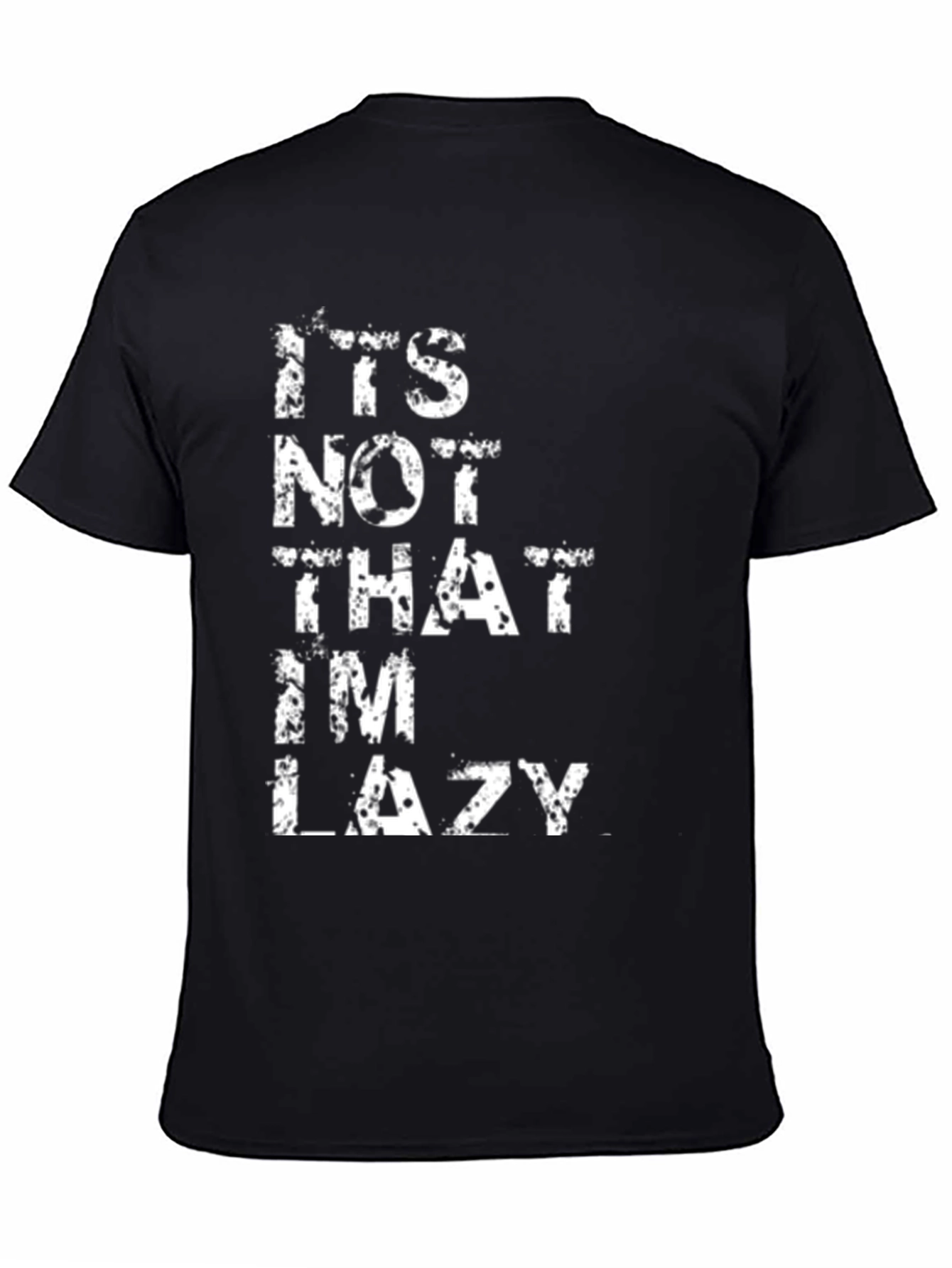 Black Funny Lazy Statement Black Graphic Tee view 4