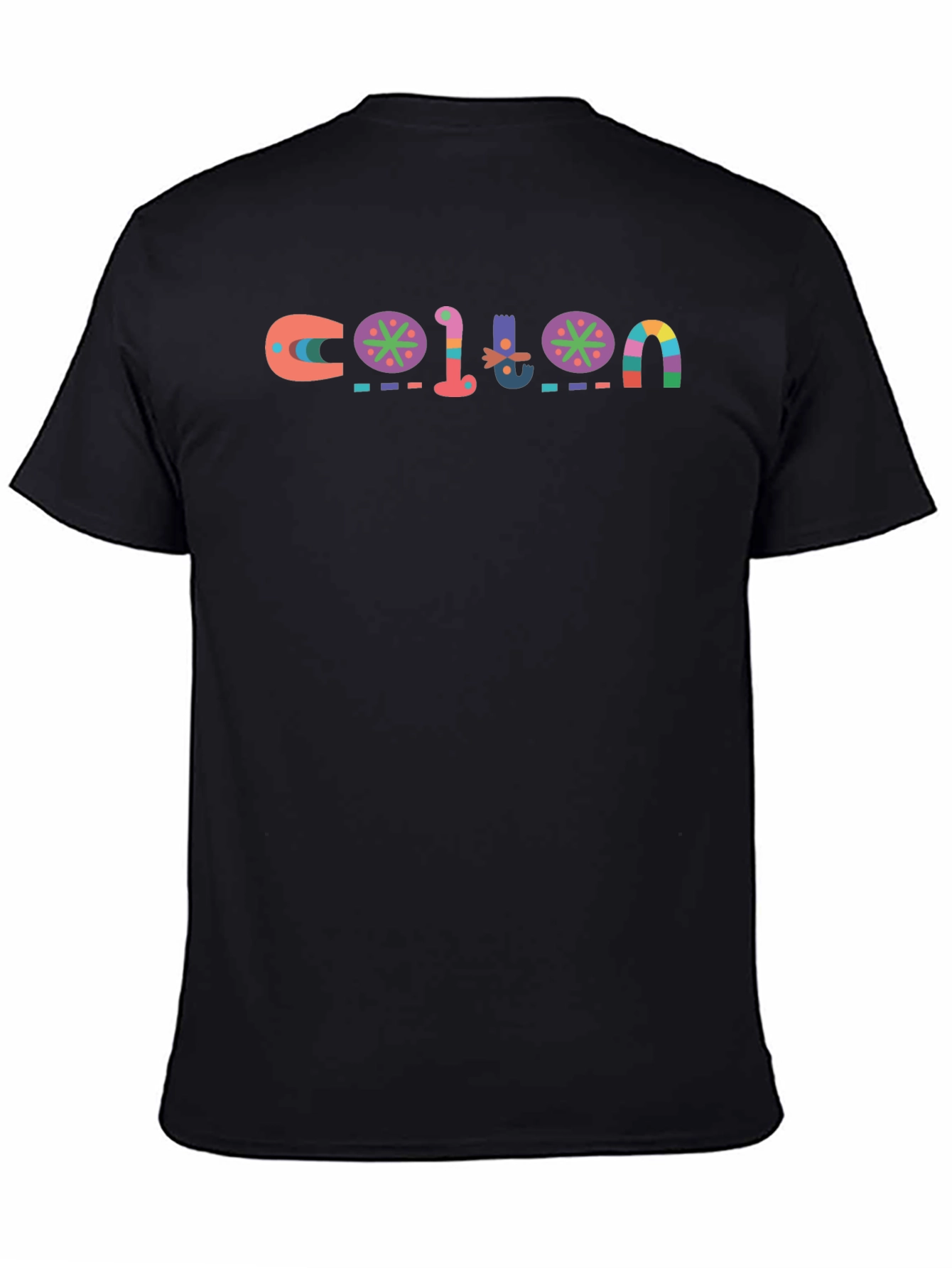 Black Colorful COTTON Graphic Print Black T-Shirt view 4