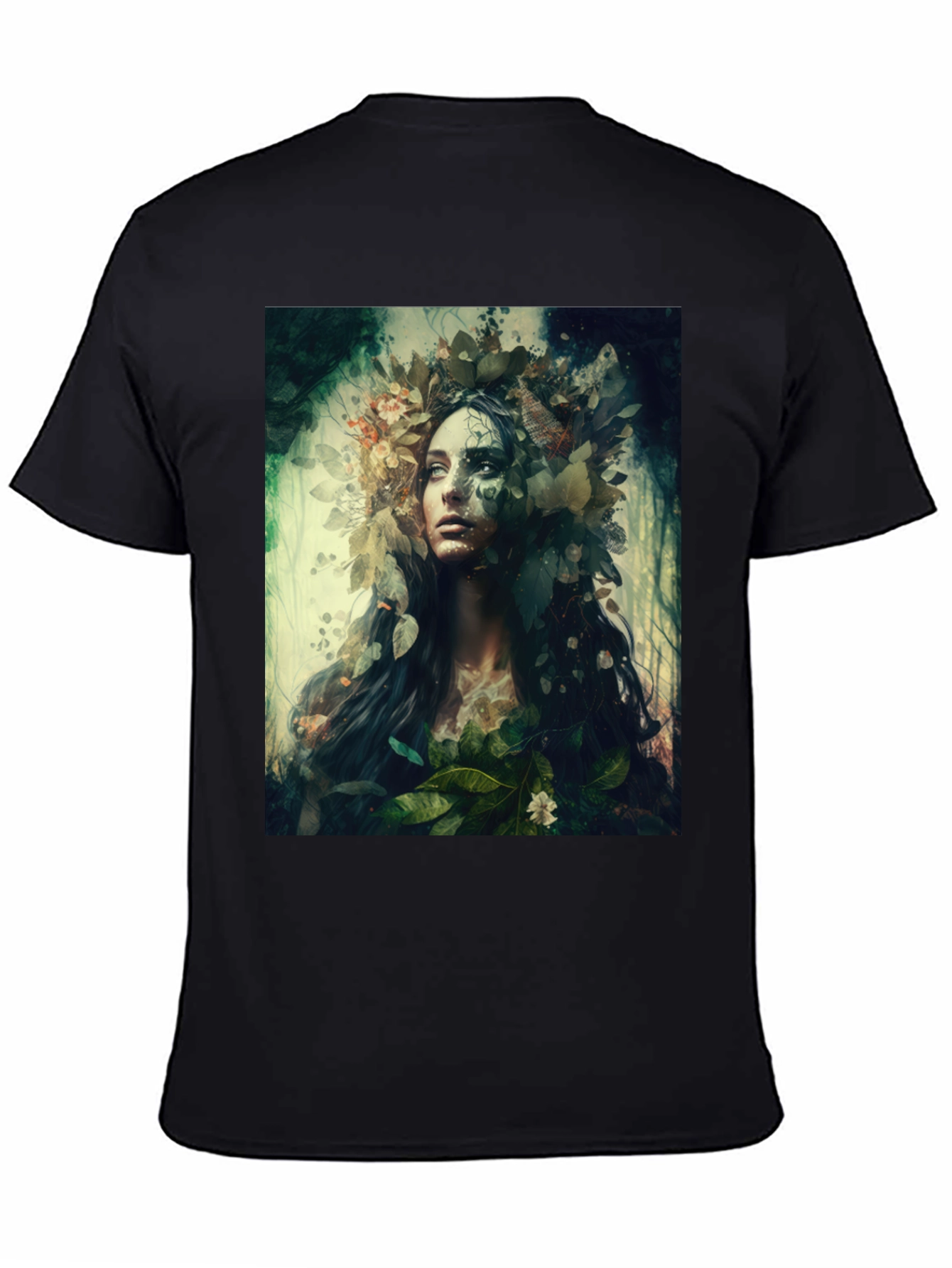 Black Nature Goddess Graphic T-Shirt view 4
