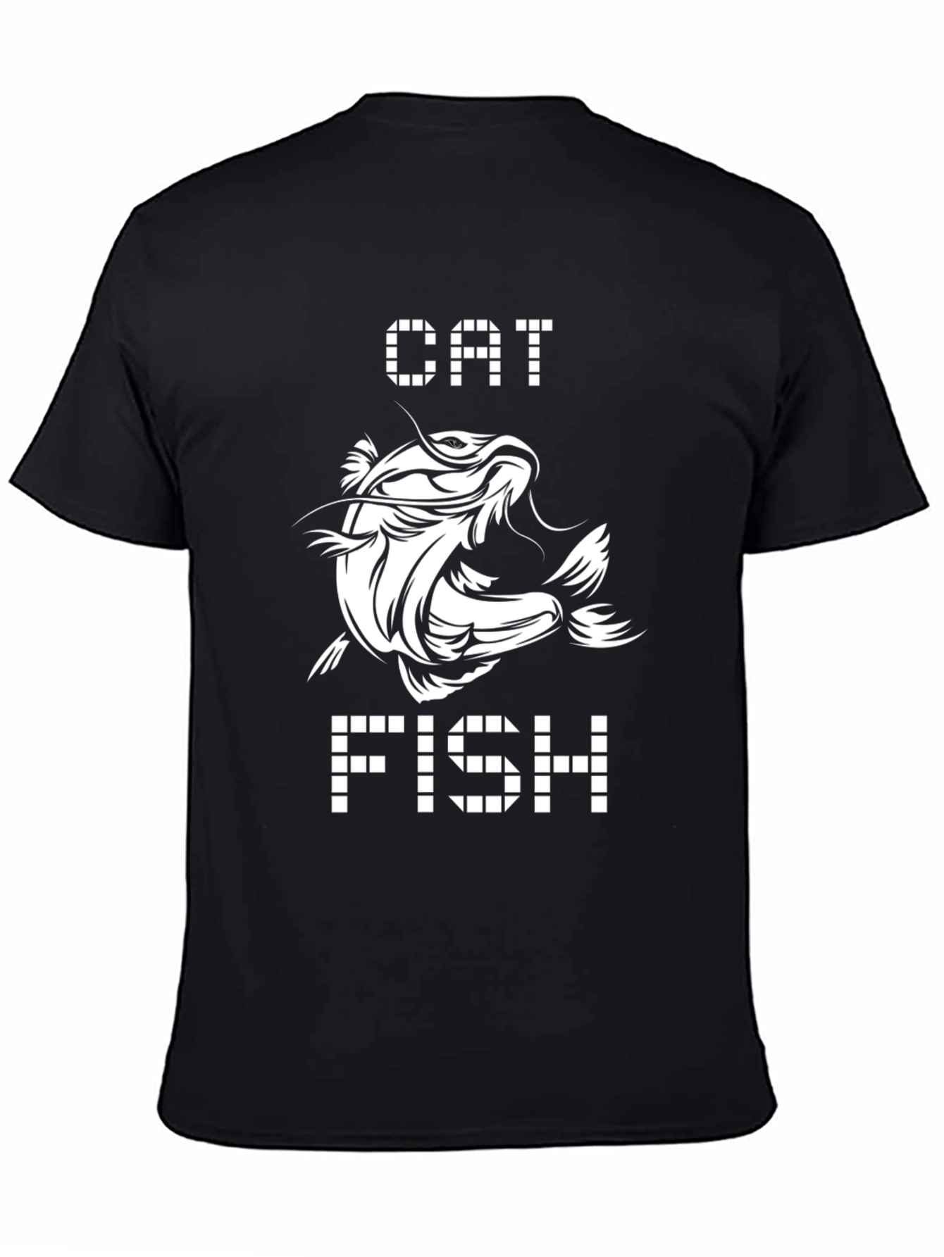 Black Catfish Graphic Print Black T-Shirt view 4