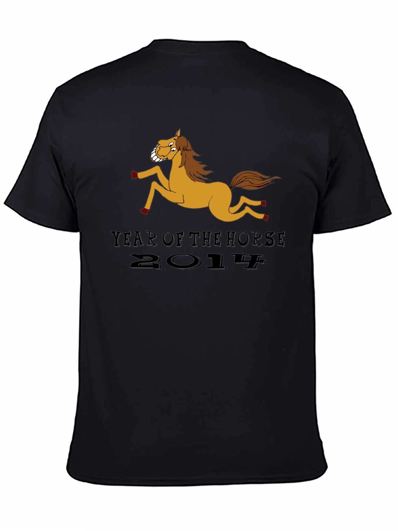 Black Year of the Horse 2014 Black T-Shirt view 4