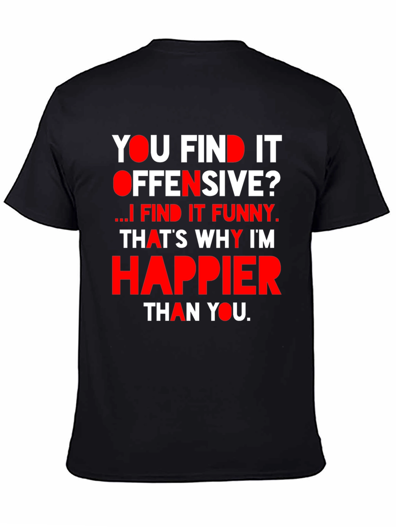 Black Offensive Humor T-Shirt: I Find It Funny view 4