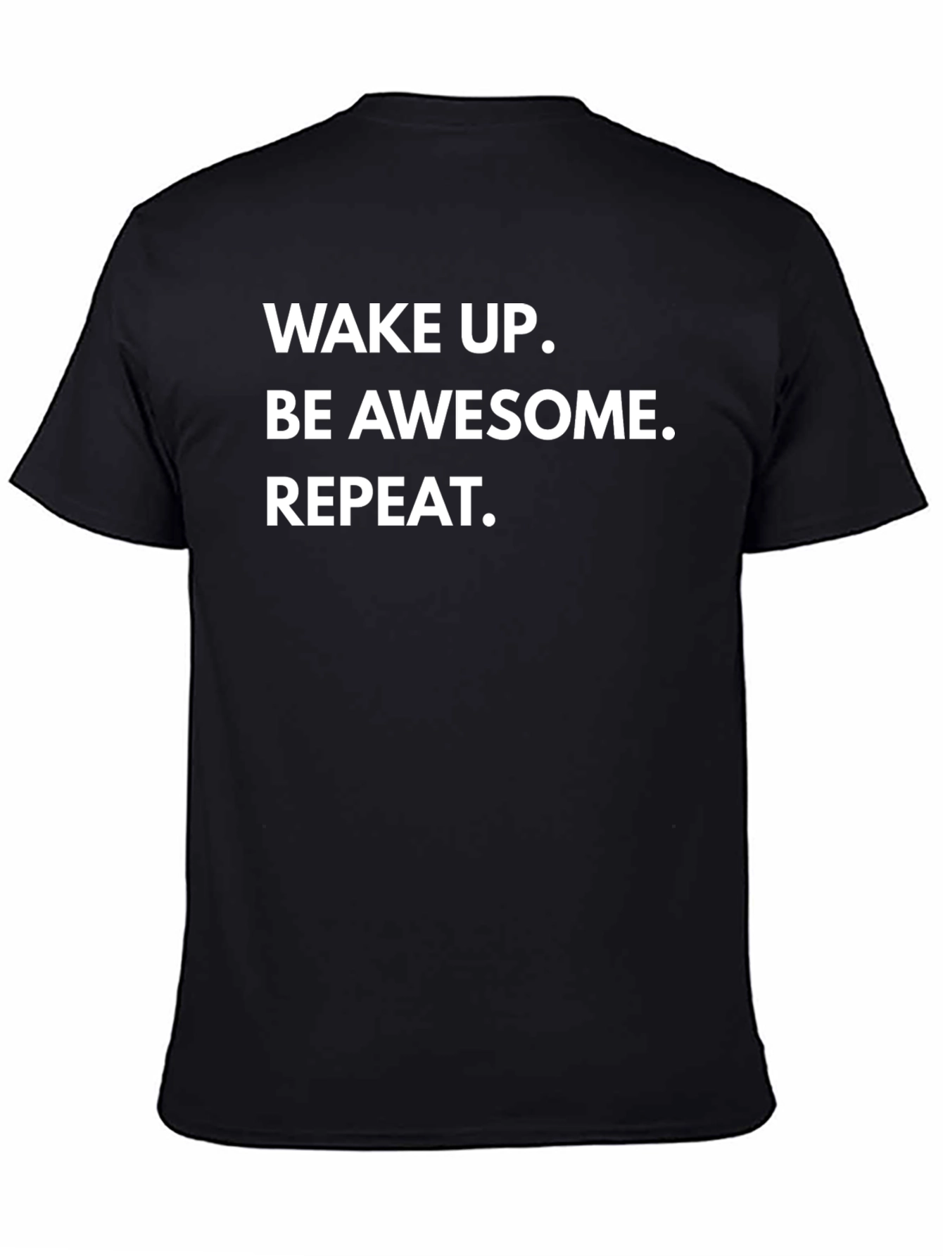 Black Wake Up, Be Awesome, Repeat Graphic Tee view 4