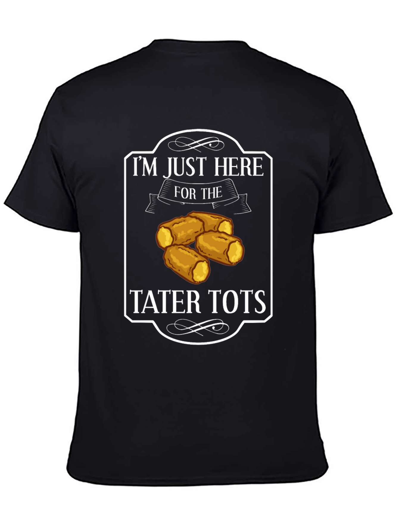 Black Tater Tots Graphic Tee - Funny Foodie Shirt view 4