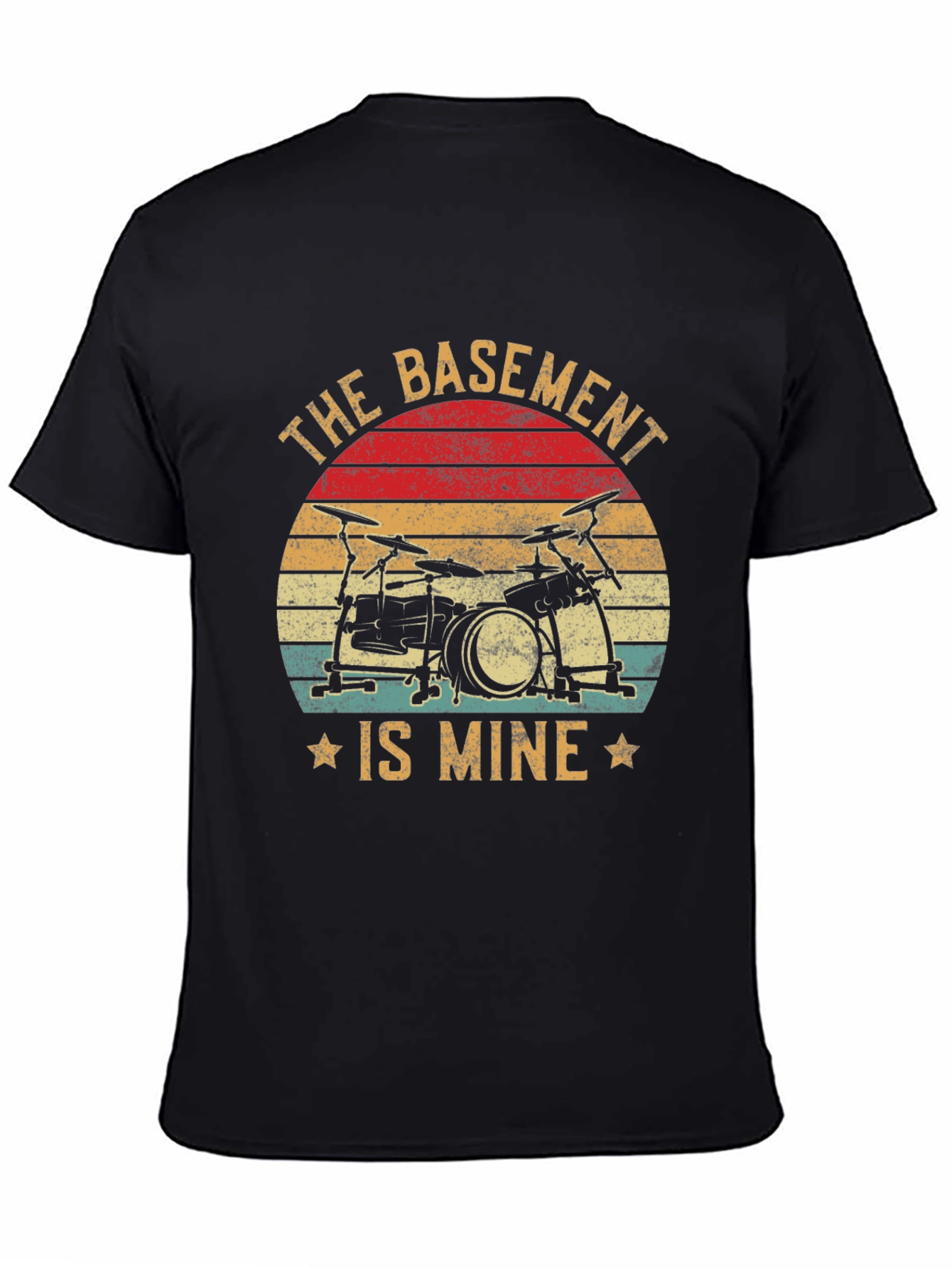 Black The Basement is Mine Drummer T-Shirt view 4