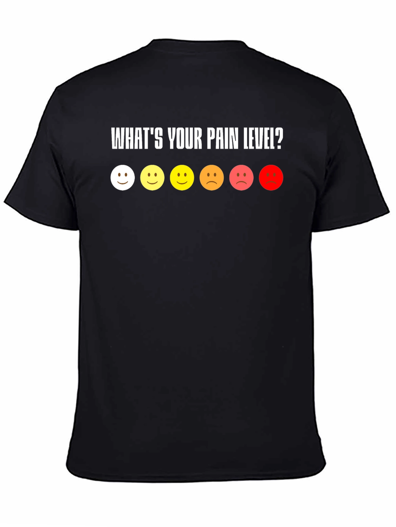 Black Pain Level Smiley Face Black T-Shirt view 4