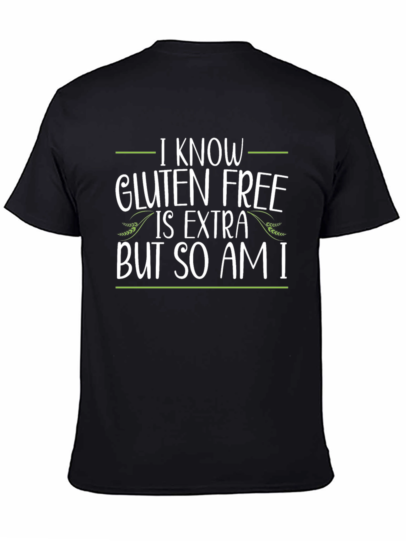 Black Gluten Free Extra T-Shirt Funny Graphic Tee view 4