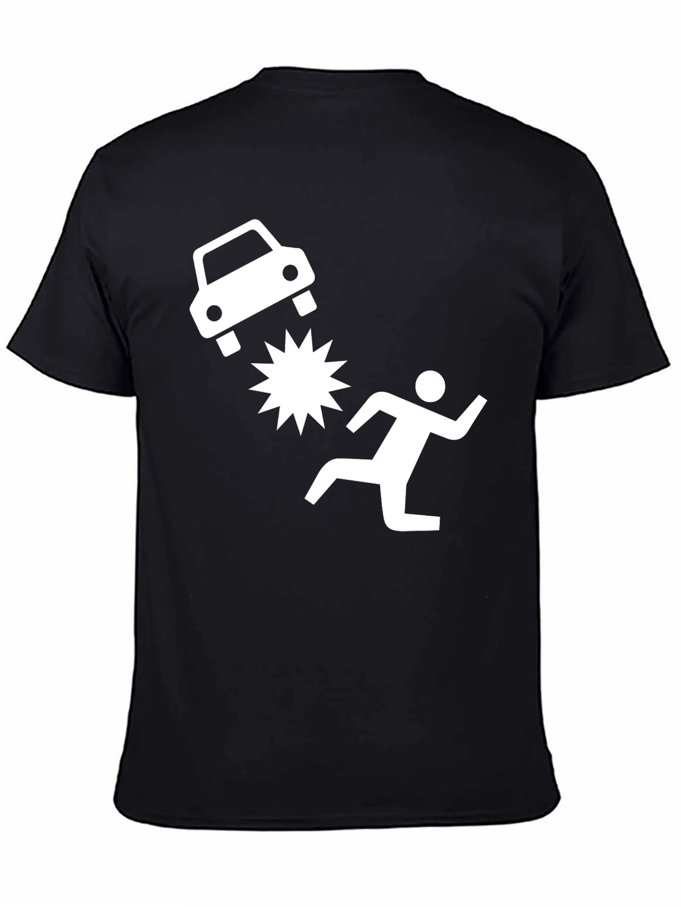 Black Funny Car Crash T-Shirt Humor Run view 4