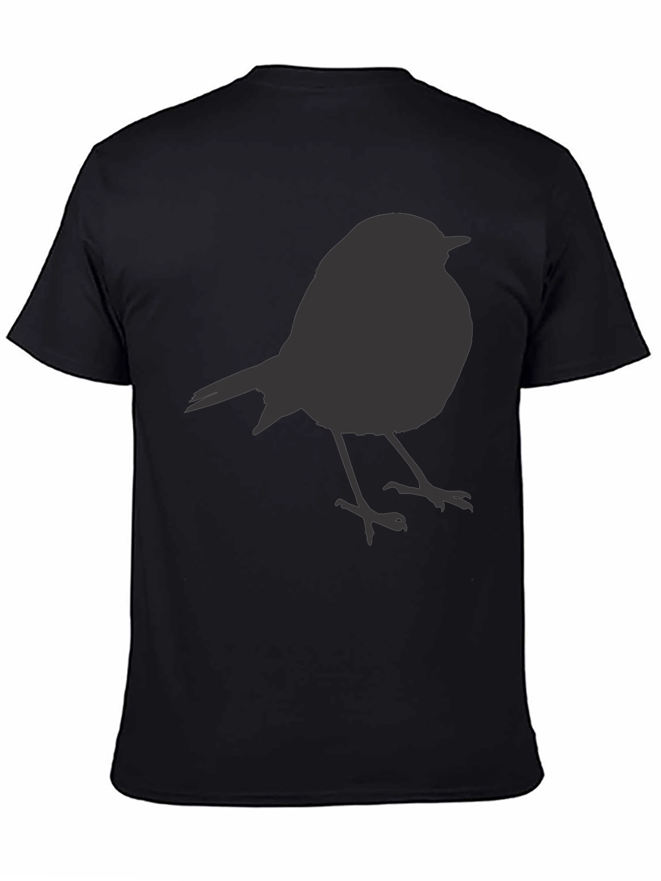 Black Bird Silhouette Black T-Shirt - Stylish Casual Tee view 4