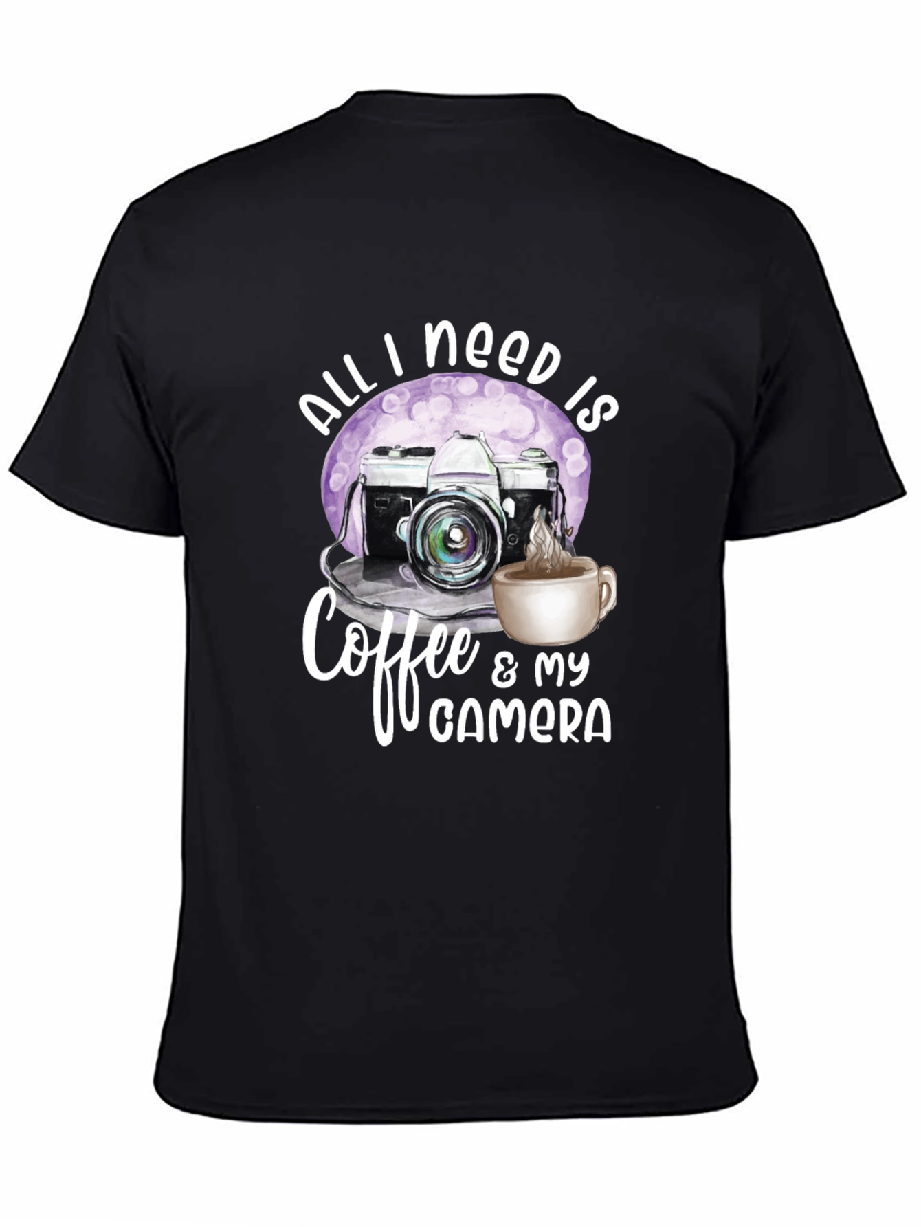 Black Coffee & Camera Graphic Tee - Photographer's Essential view 4