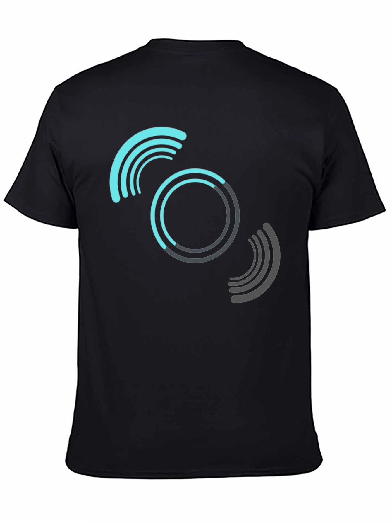 Black Abstract Graphic Print Black T-Shirt view 4