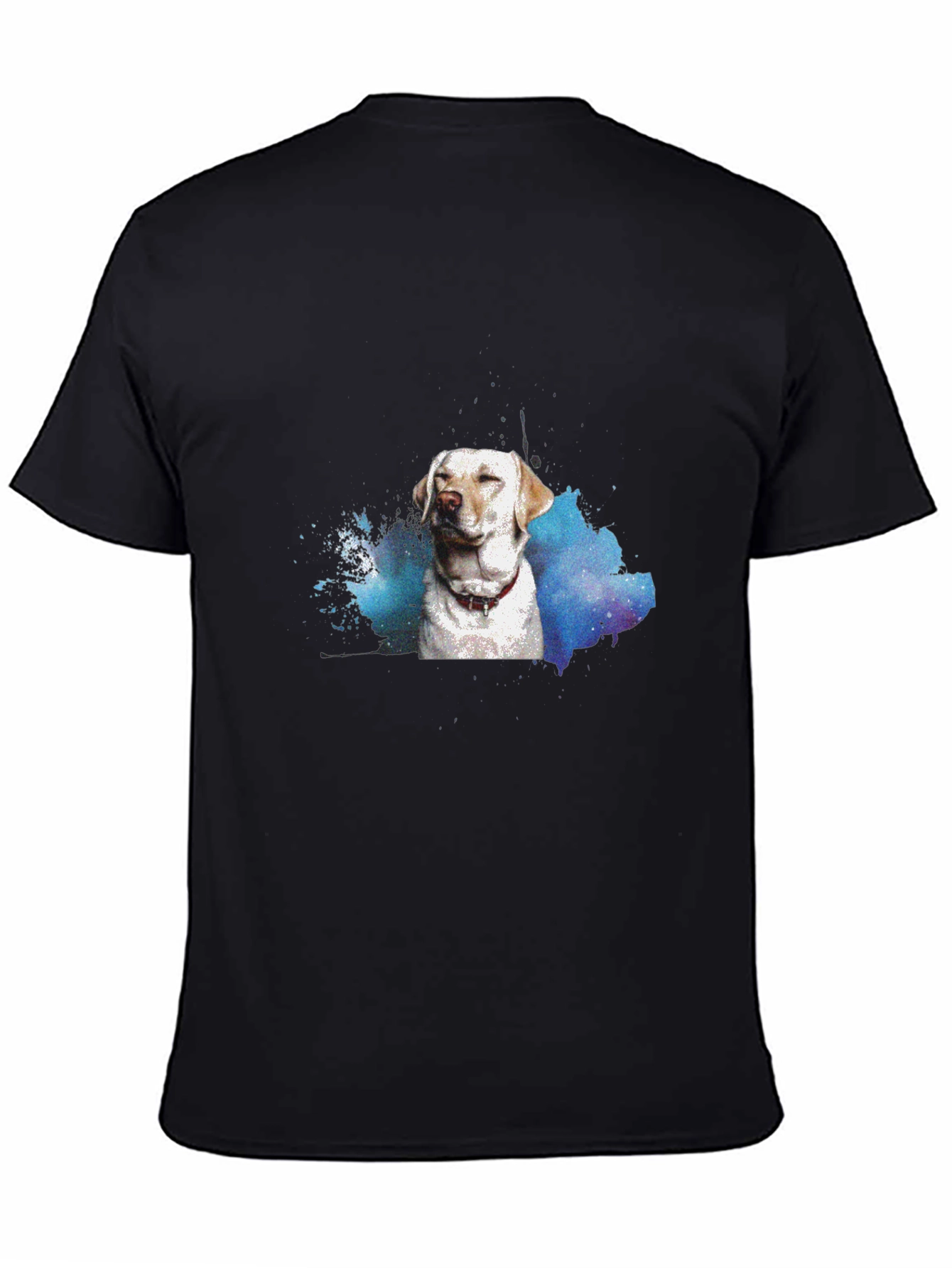 Black Dog Watercolor Black T-Shirt view 4