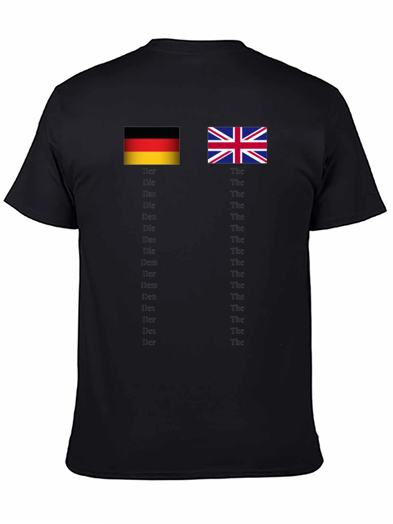 Black Funny German English Grammar T-Shirt view 4