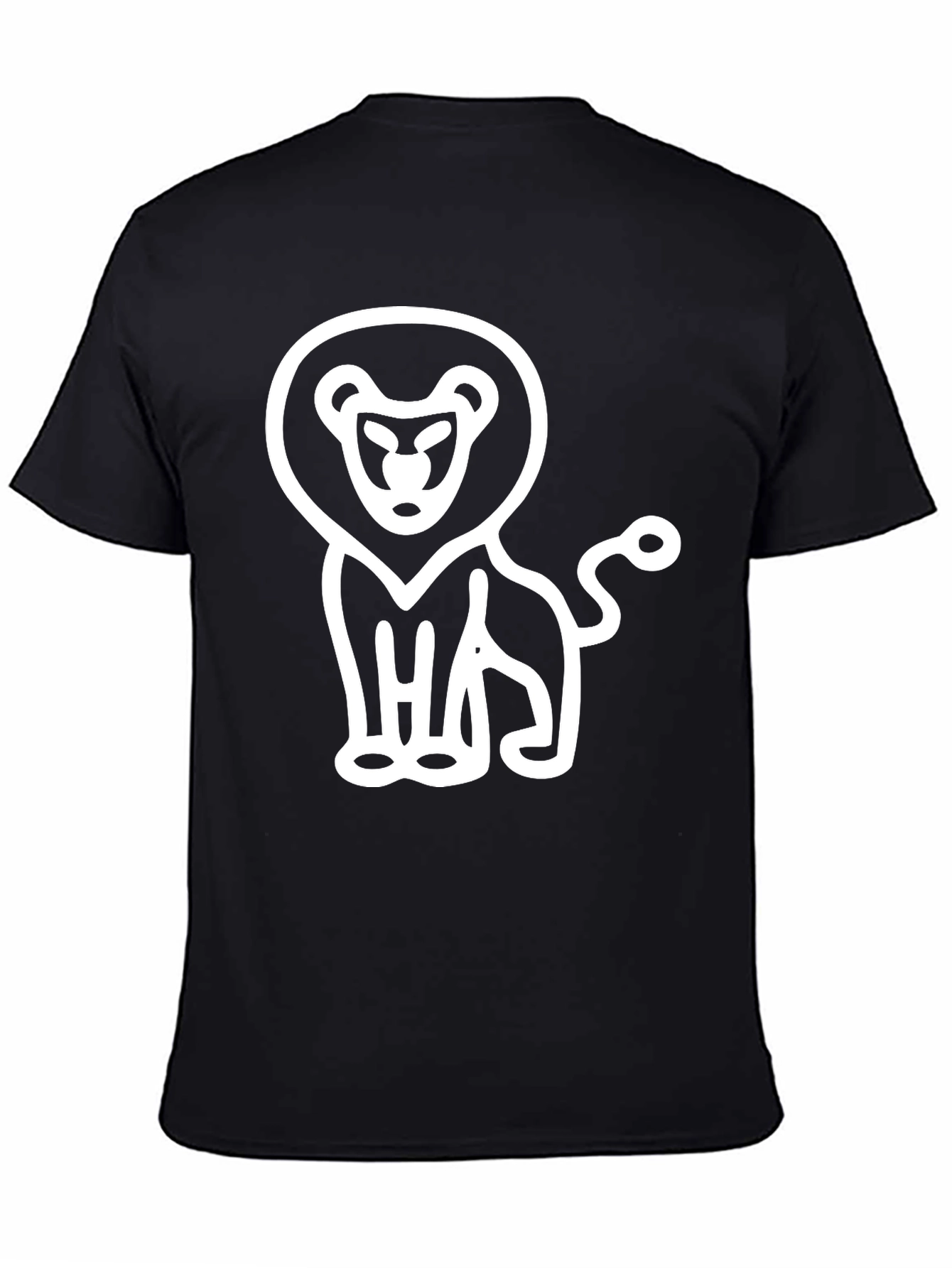 Black Lion Graphic Black T-Shirt view 4
