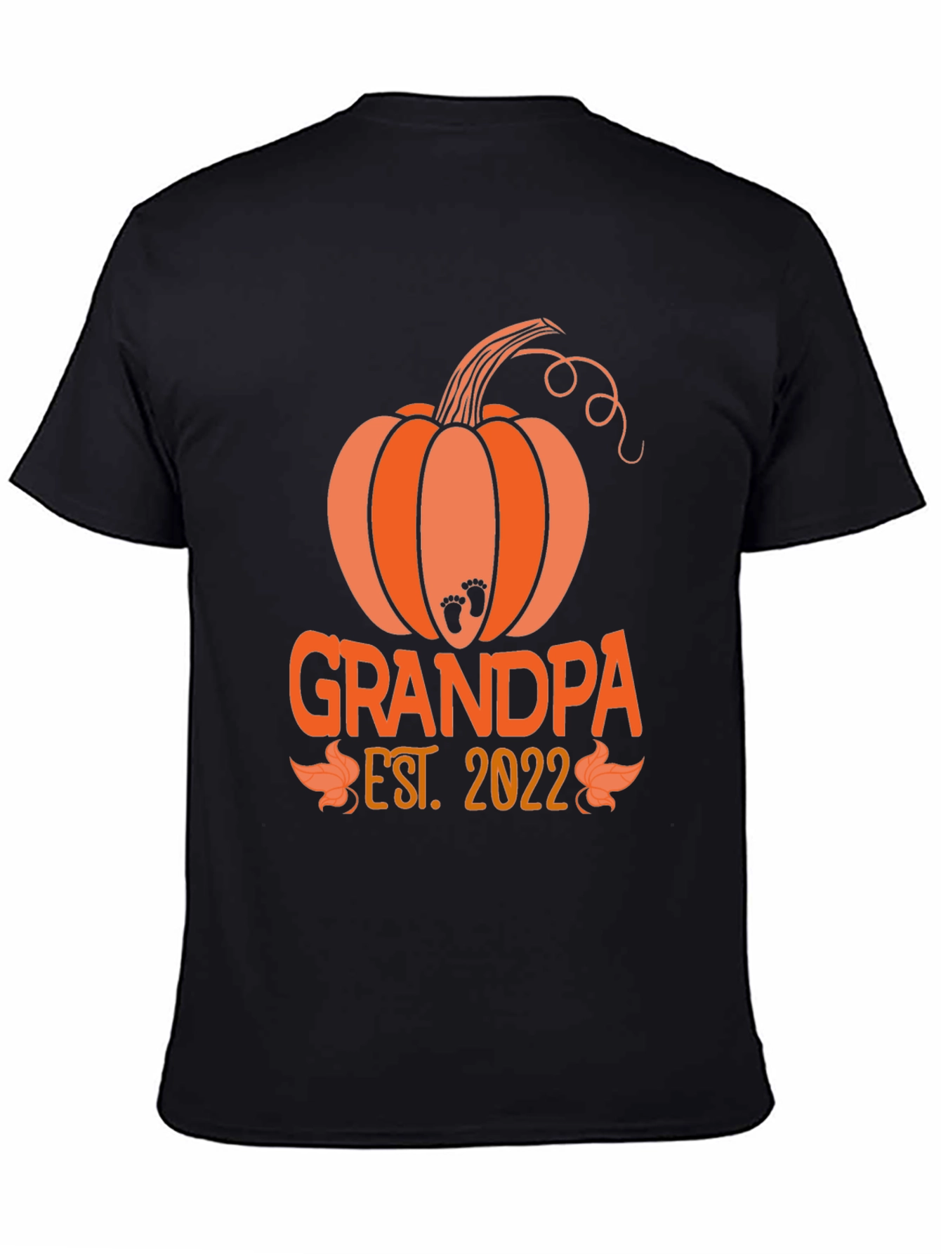 Black Grandpa Est. 2022 Pumpkin T-Shirt view 4