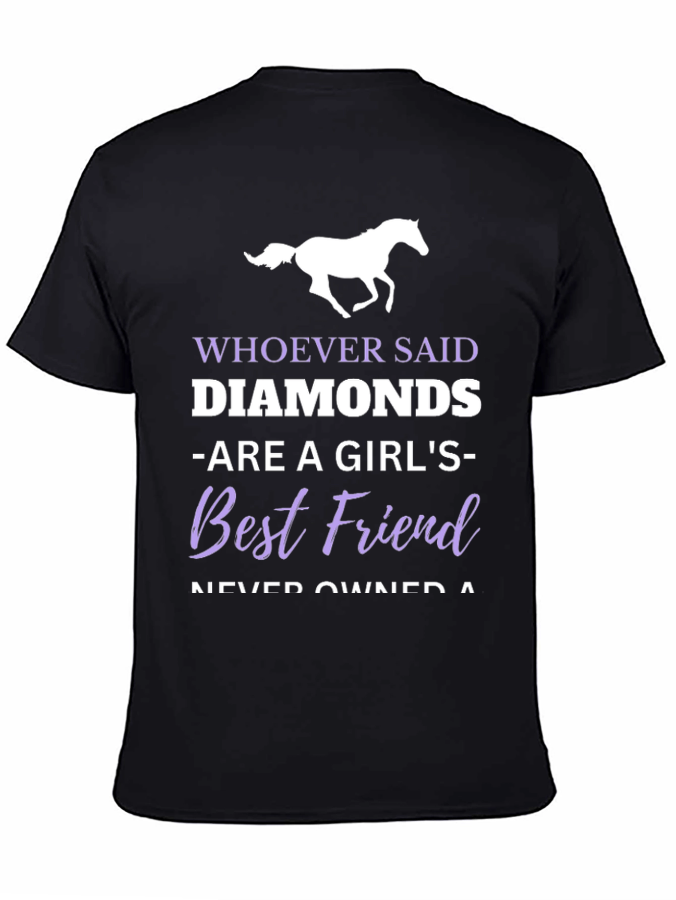 Black Horse Lover T-Shirt - Diamonds Best Friend view 4