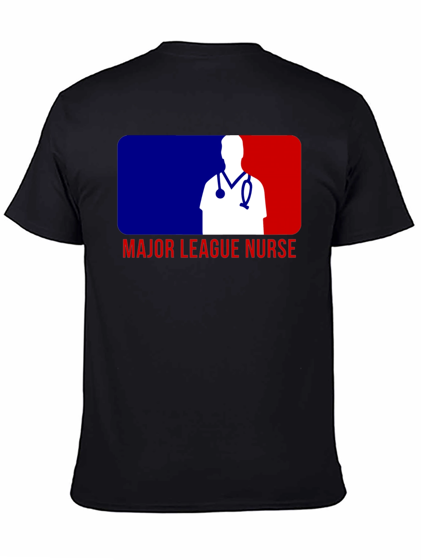 Black Major League Nurse T-Shirt - Baseball Inspired Design view 4