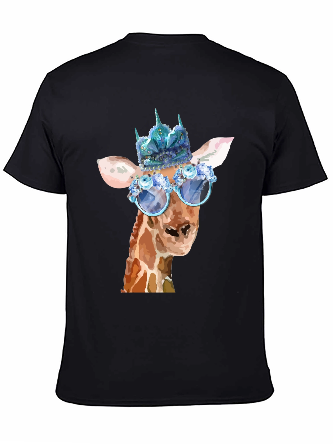 Black Giraffe Queen T-Shirt - Unique Animal Graphic Tee view 4