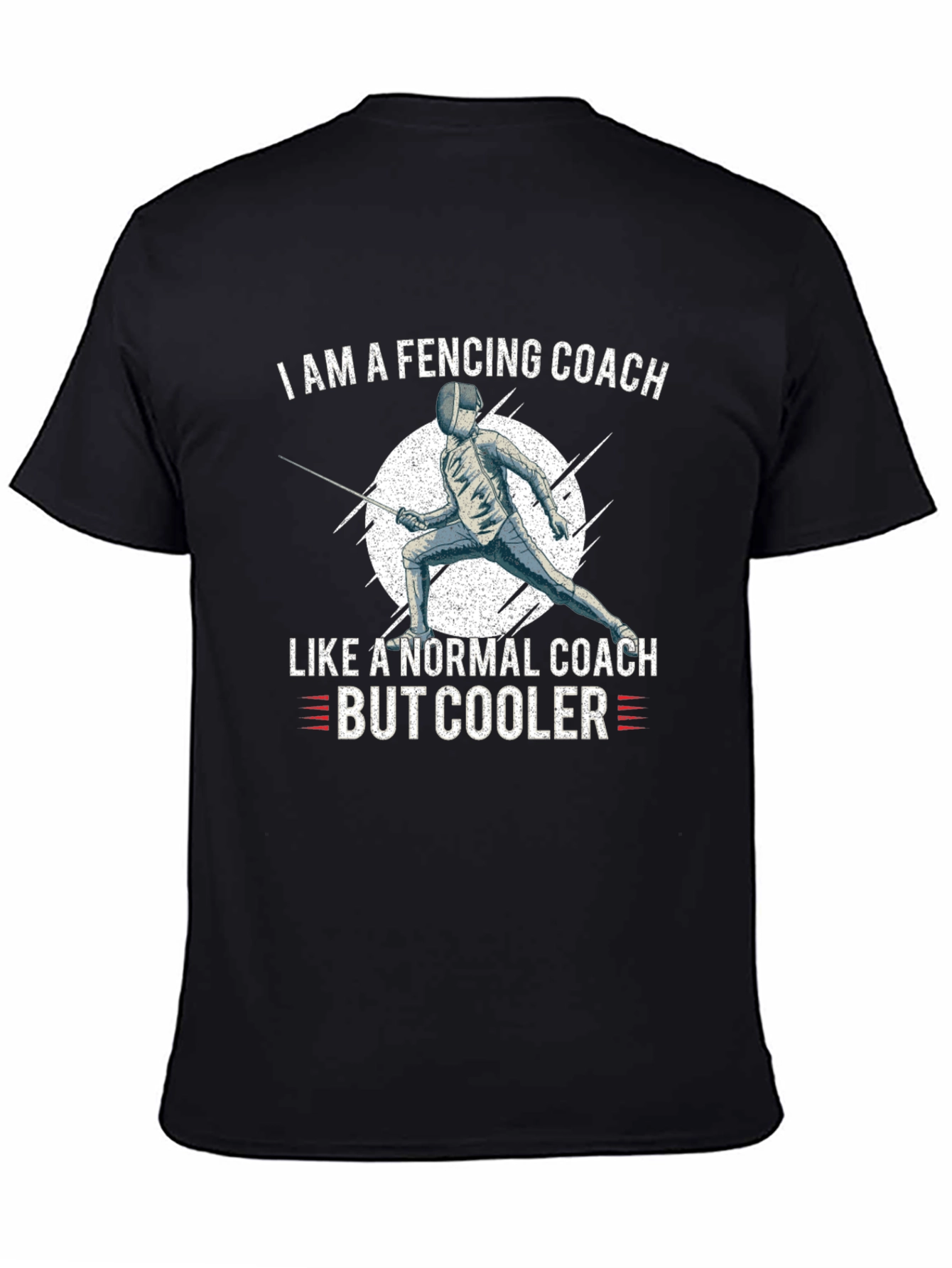 Black Fencing Coach T-Shirt - Cool Coach Apparel view 4