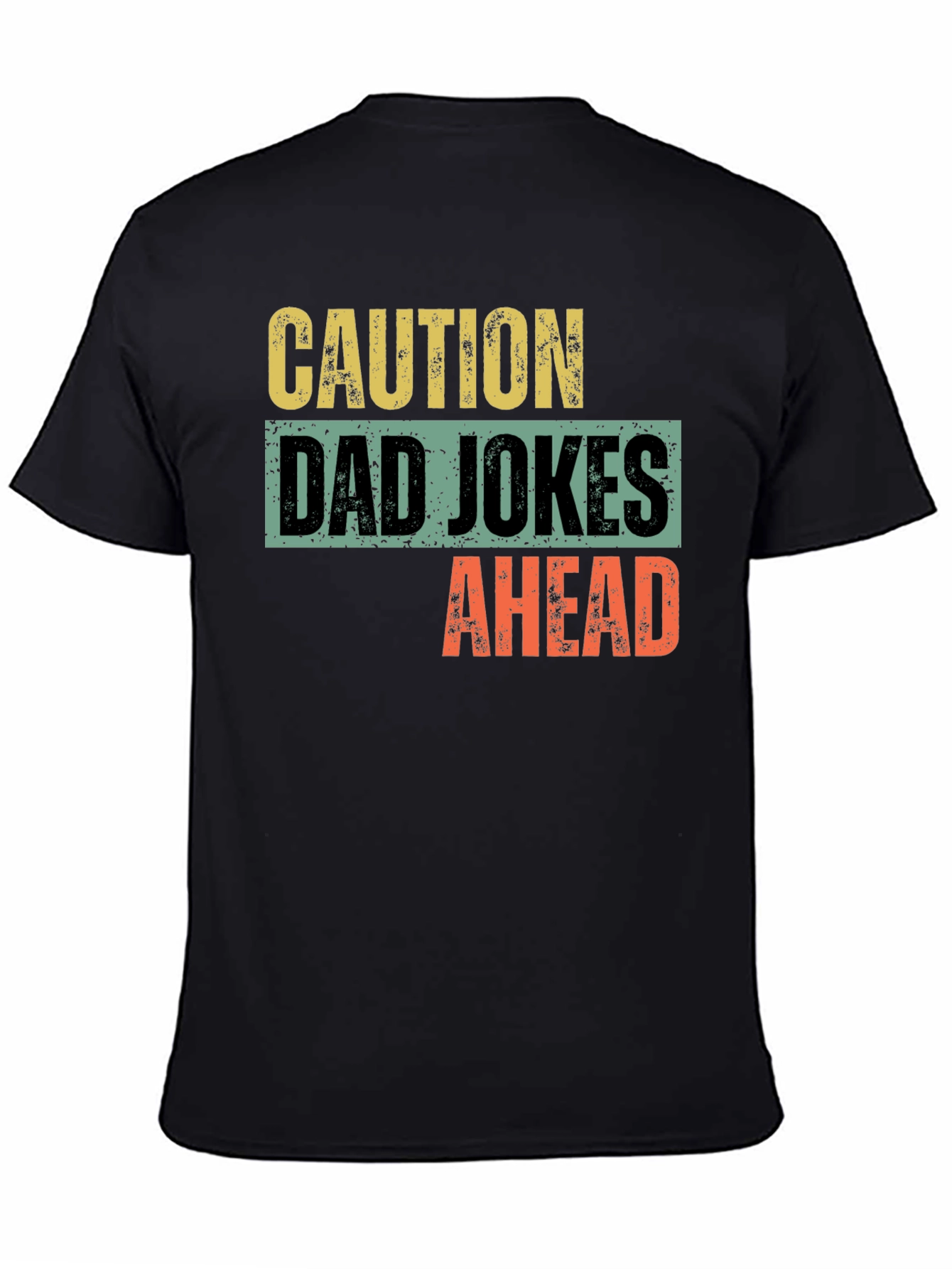 Black Caution Dad Jokes Ahead Graphic T-Shirt view 4