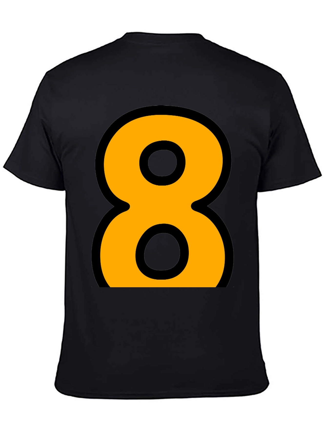 Black Bold Number 8 Graphic Tee - Black Cotton Blend view 4