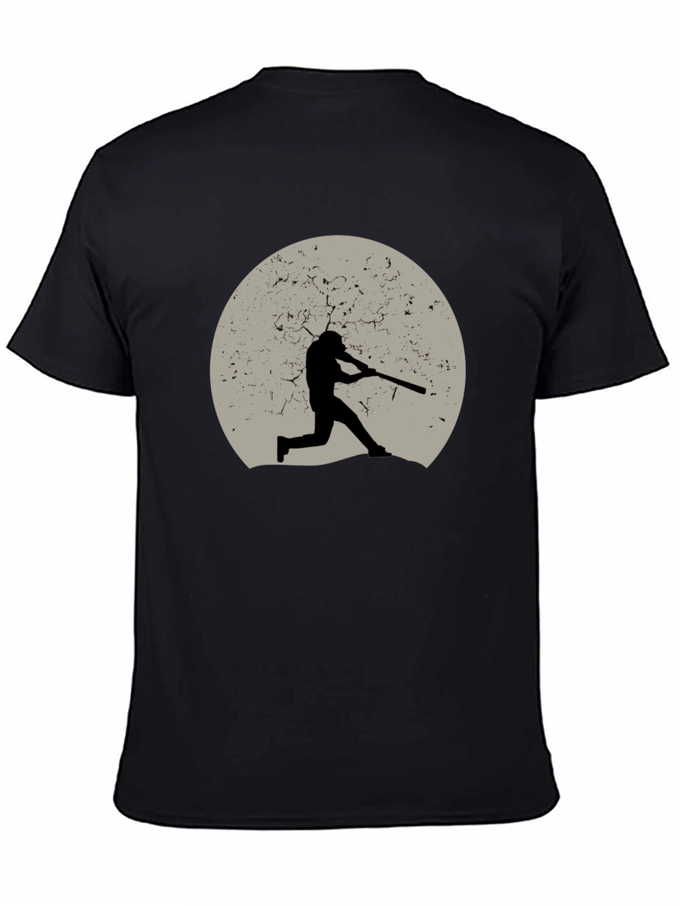 Black Baseball Silhouette Graphic Tee - Black view 4