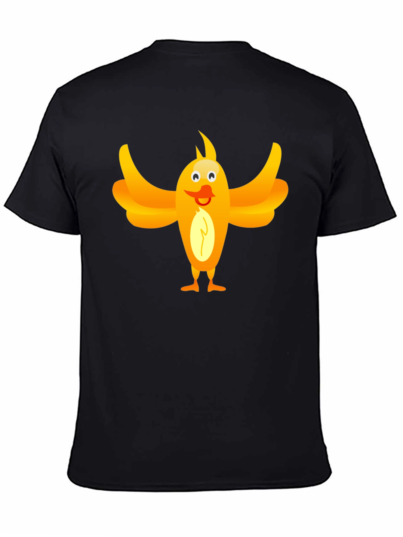 Black Funny Bird Graphic Tee - Unisex Black T-Shirt view 4