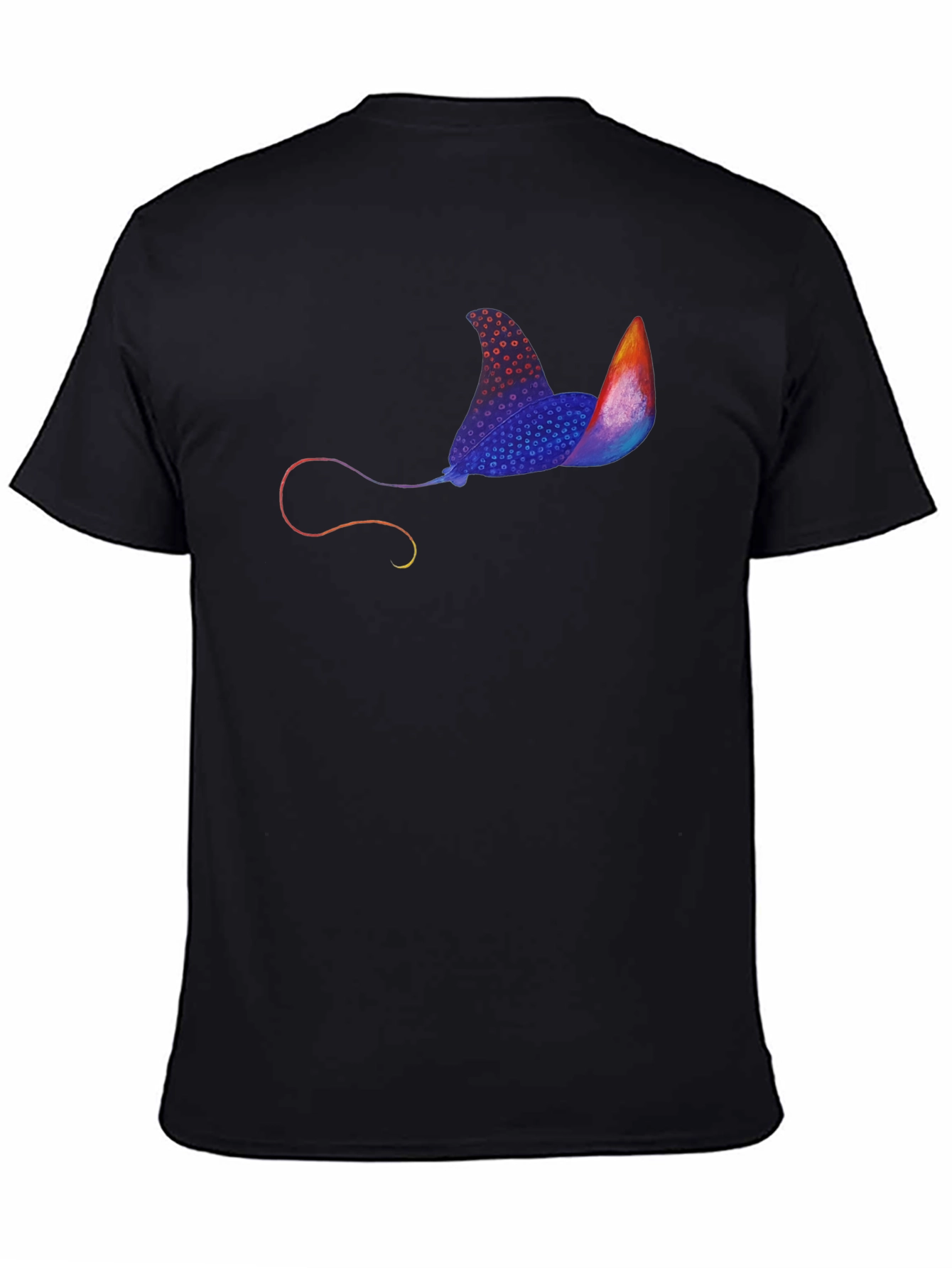 Black Manta Ray Graphic Print Black Tee view 4