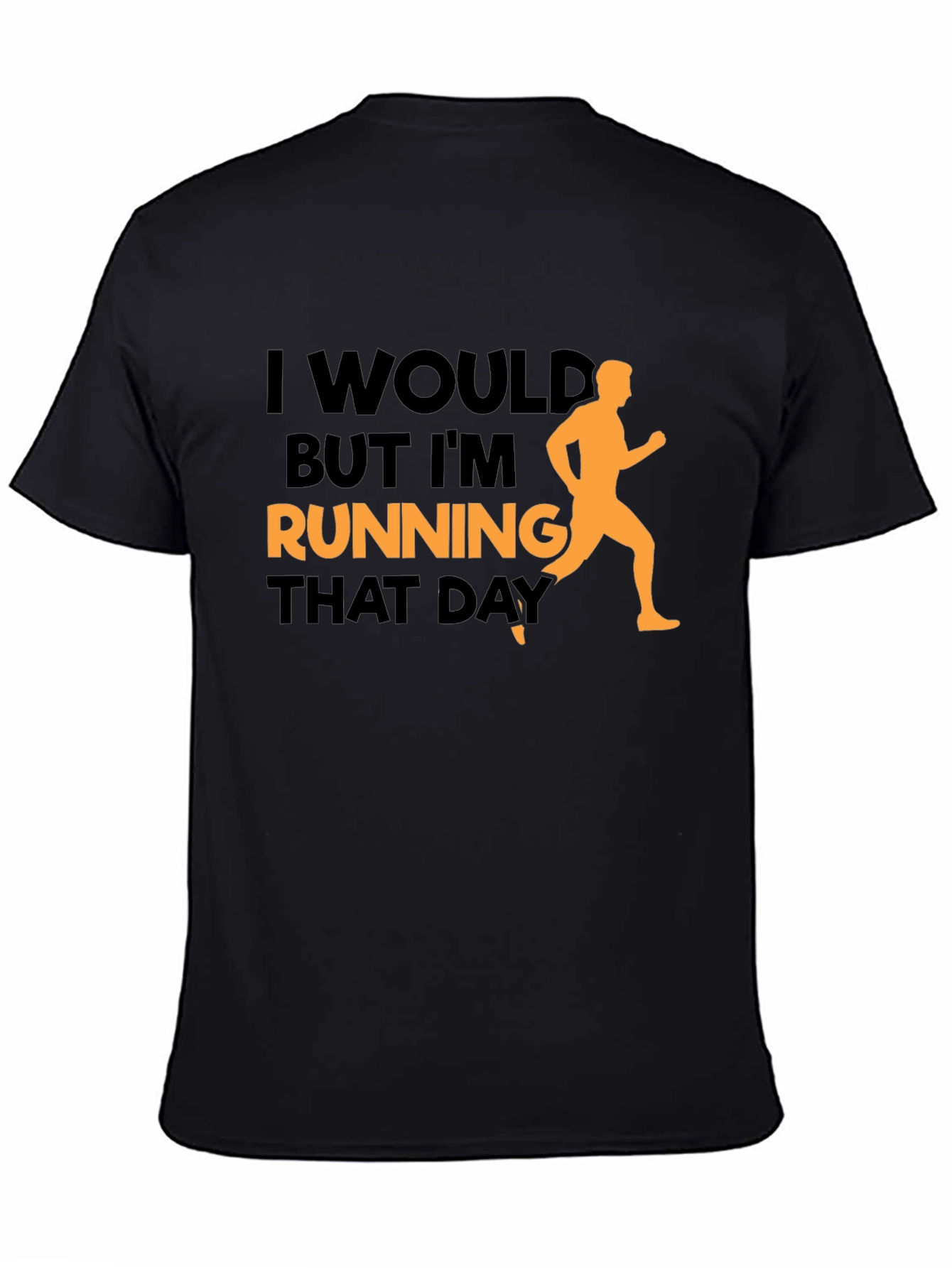 Black Funny Running Graphic T-Shirt  view 4