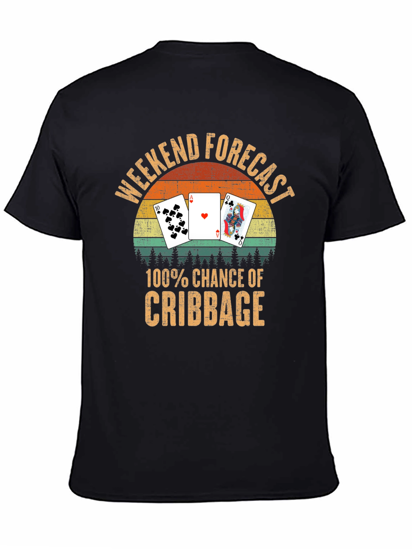 Cribbage Weekend Forecast T-Shirt - 4