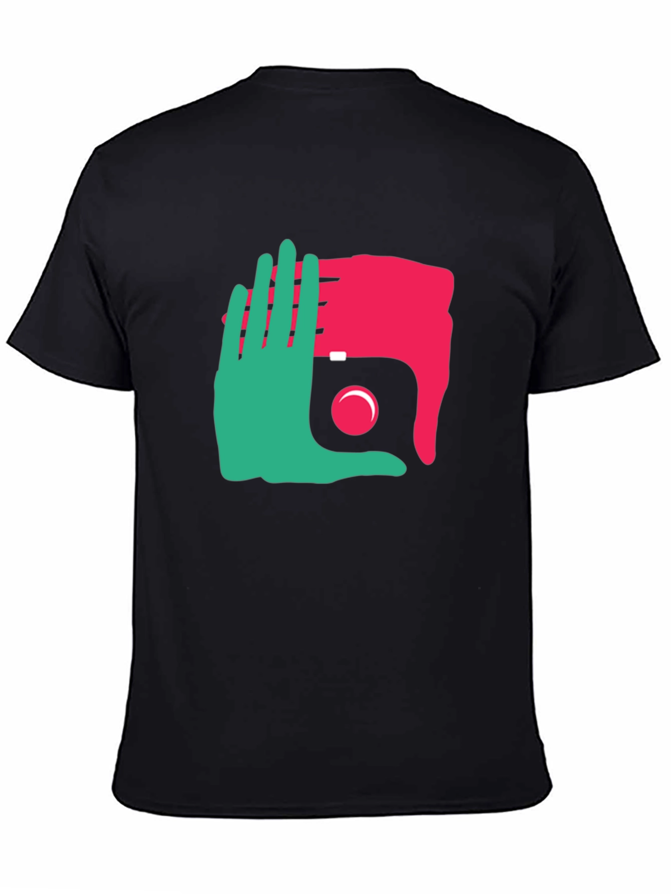Black Yin Yang Hands Graphic Tee - Unique Design view 4