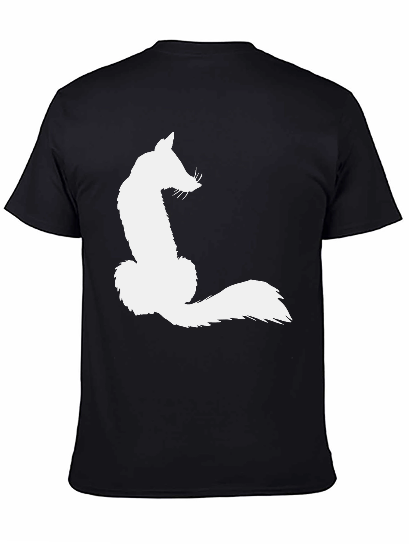 Black Fox Silhouette Graphic Tee - Black Cotton Blend view 4