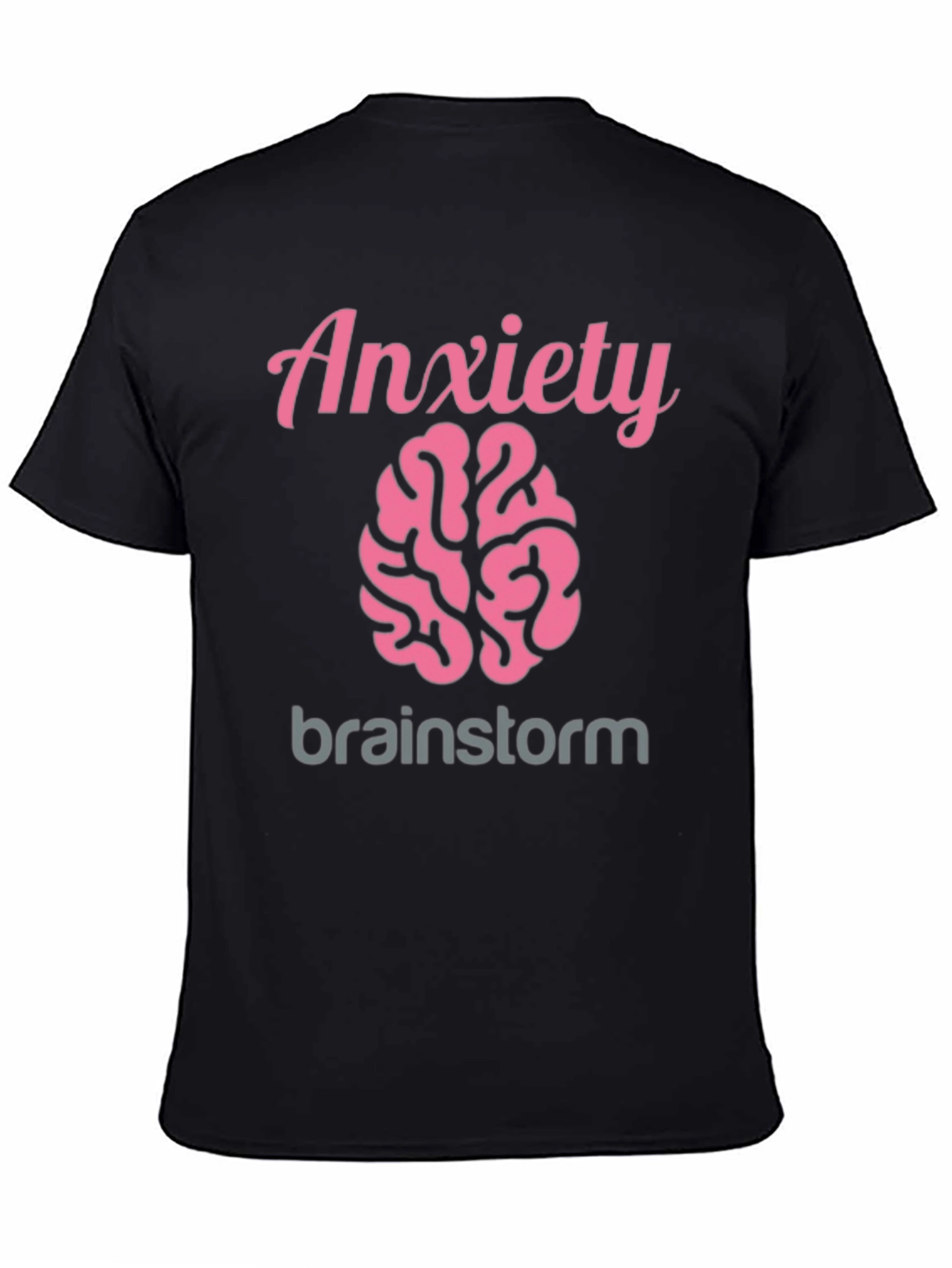 Black Anxiety Brainstorm T-Shirt - Mental Health Awareness view 4