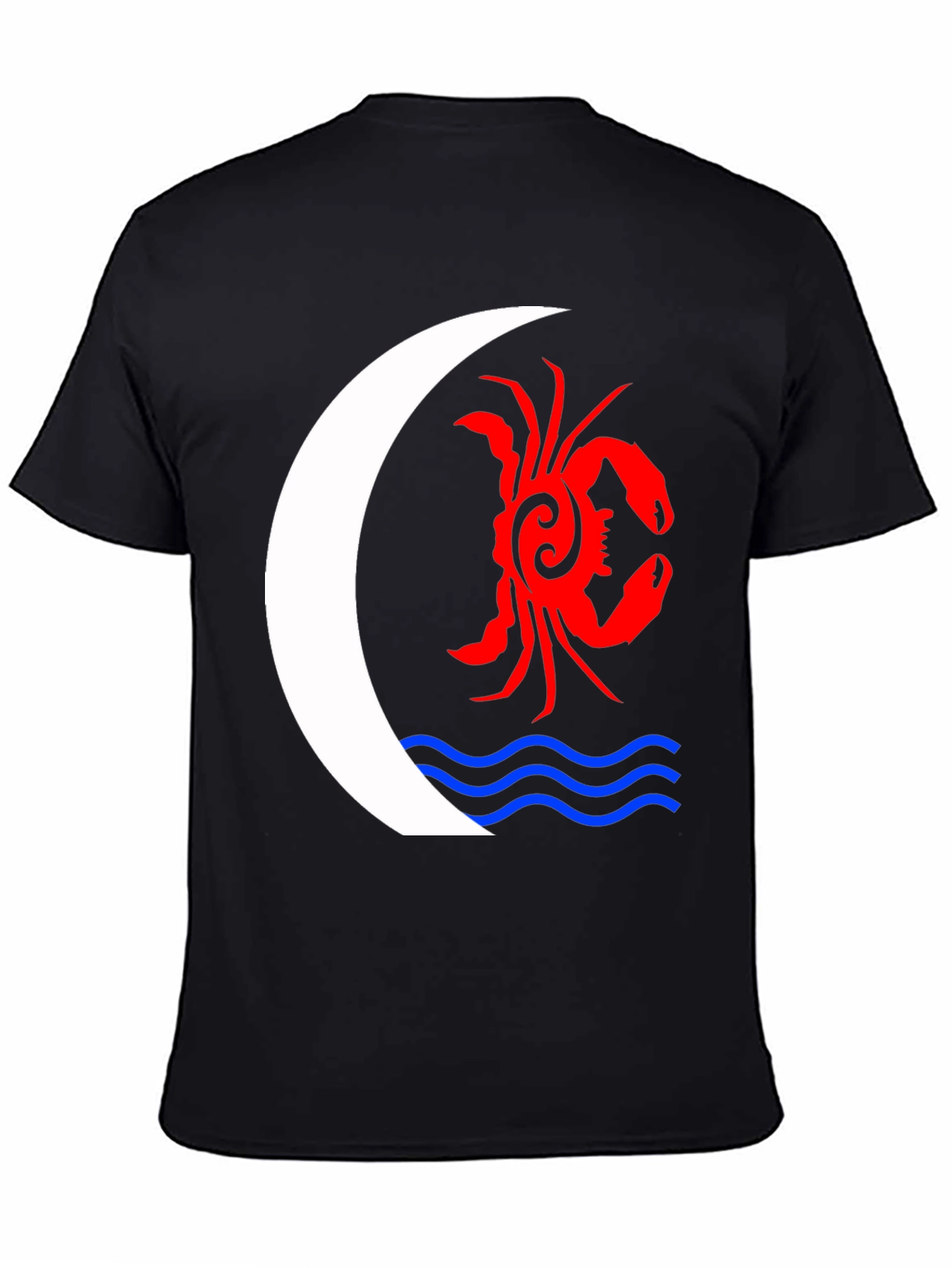 Black Tribal Crab Moon T-Shirt - Unique Graphic Tee view 4