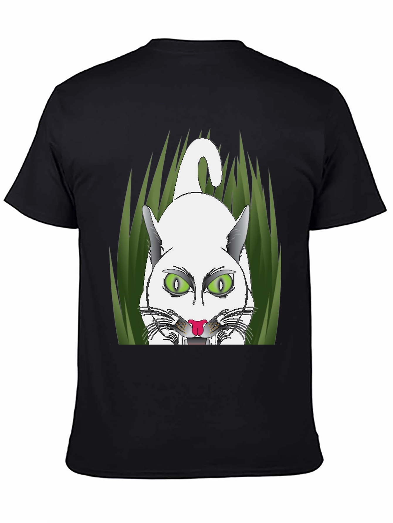 Black Black T-Shirt with Cat Graphic view 4