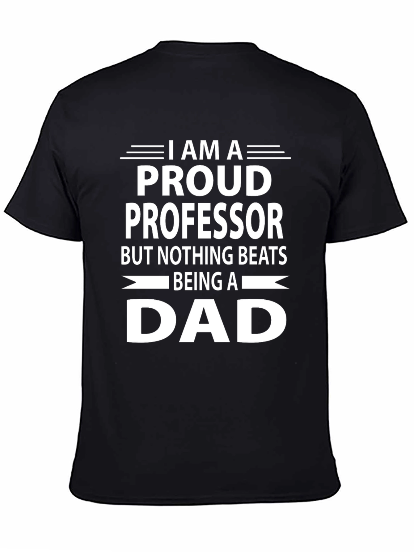 Black Proud Professor Dad T-Shirt view 4