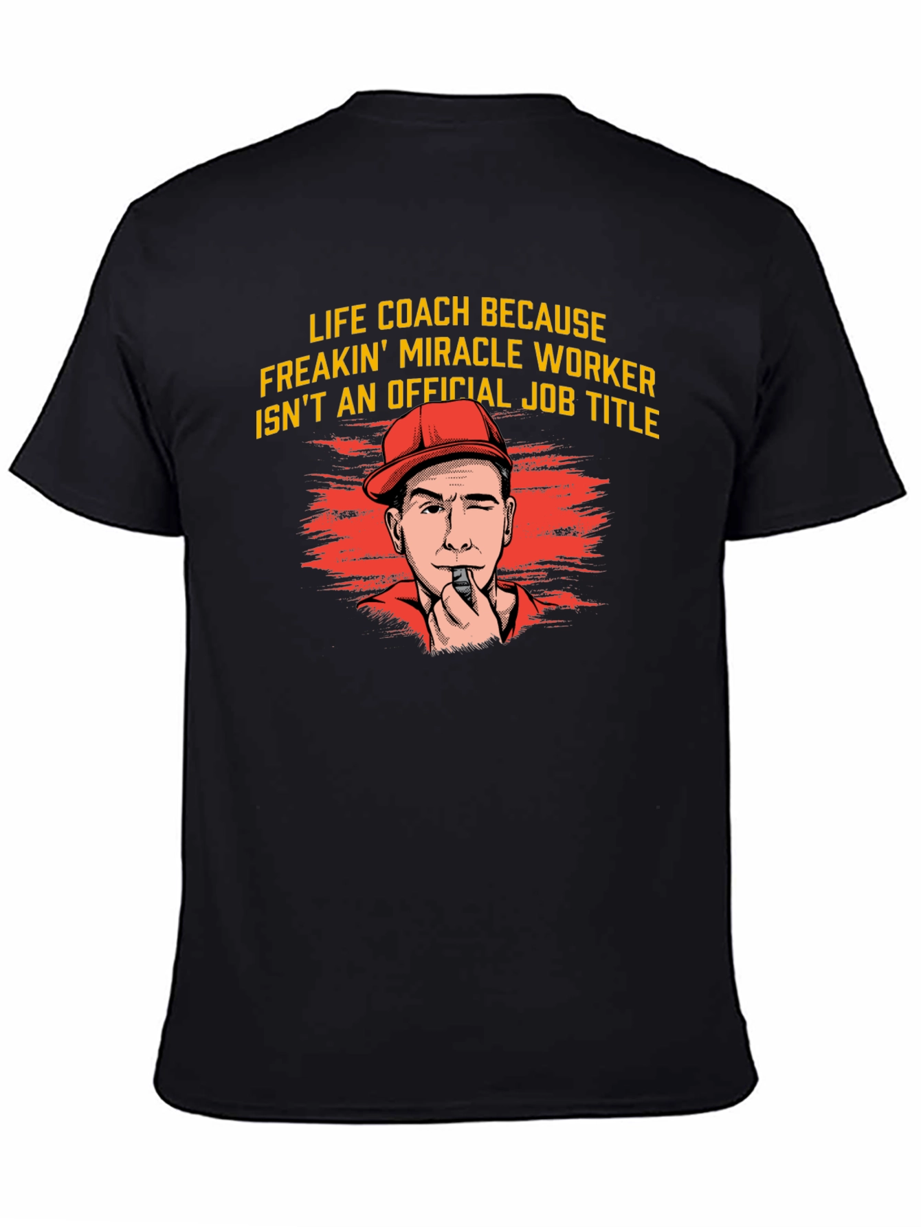 Black Life Coach Miracle Worker Graphic Tee view 4