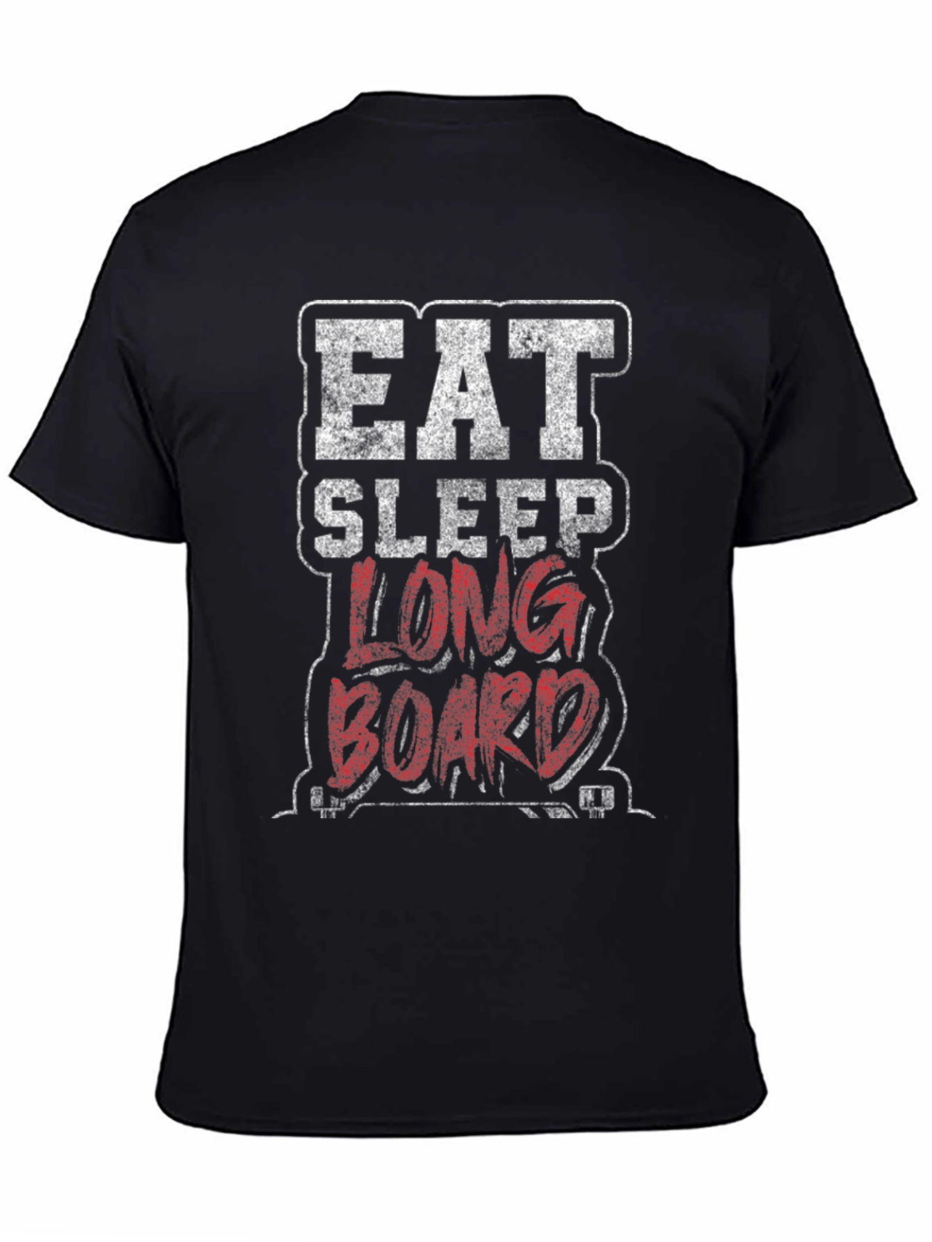 Black Eat Sleep Longboard Graphic Tee view 4