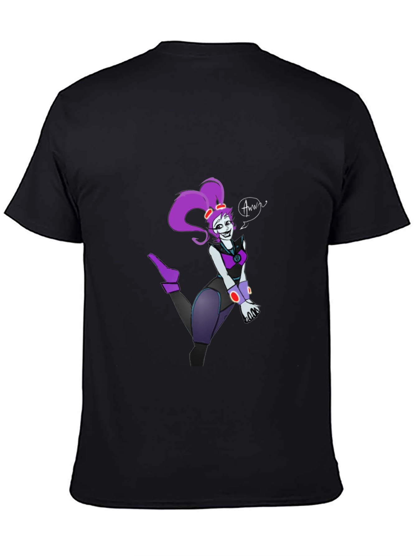 Black Cartoon Character Graphic T-Shirt view 4