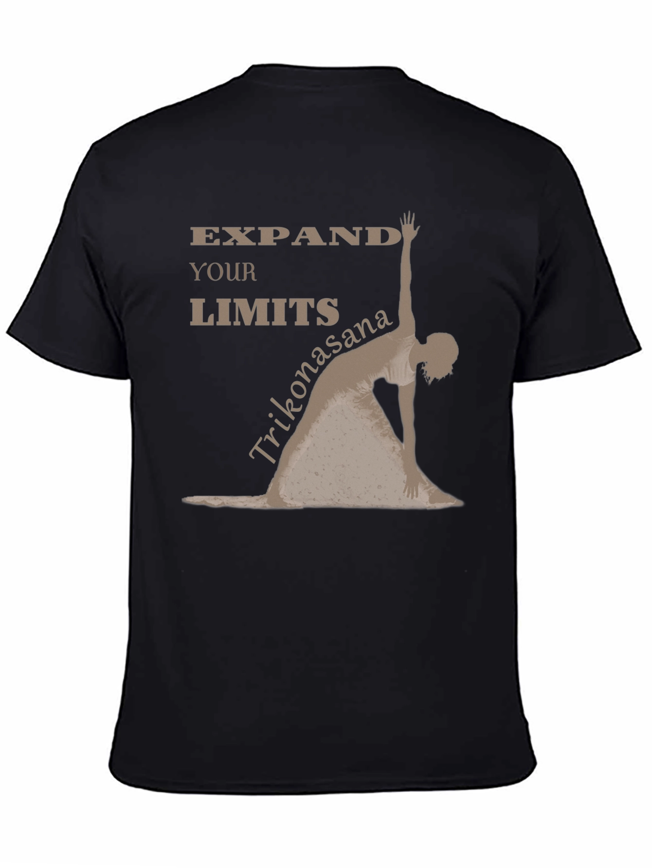 Black Expand Your Limits Yoga Pose Black T-Shirt view 4