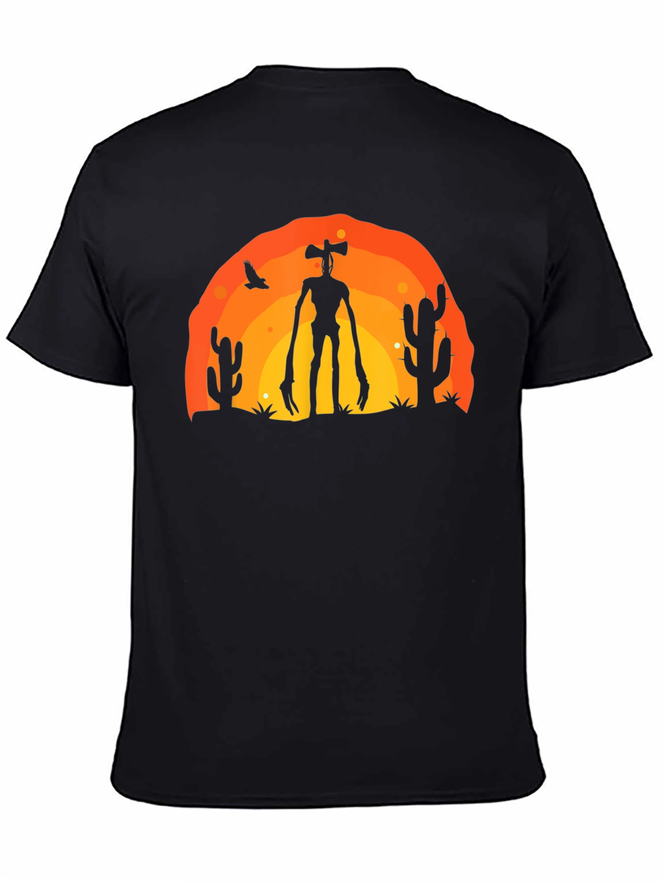 Black Siren Head Desert Graphic T-Shirt view 4