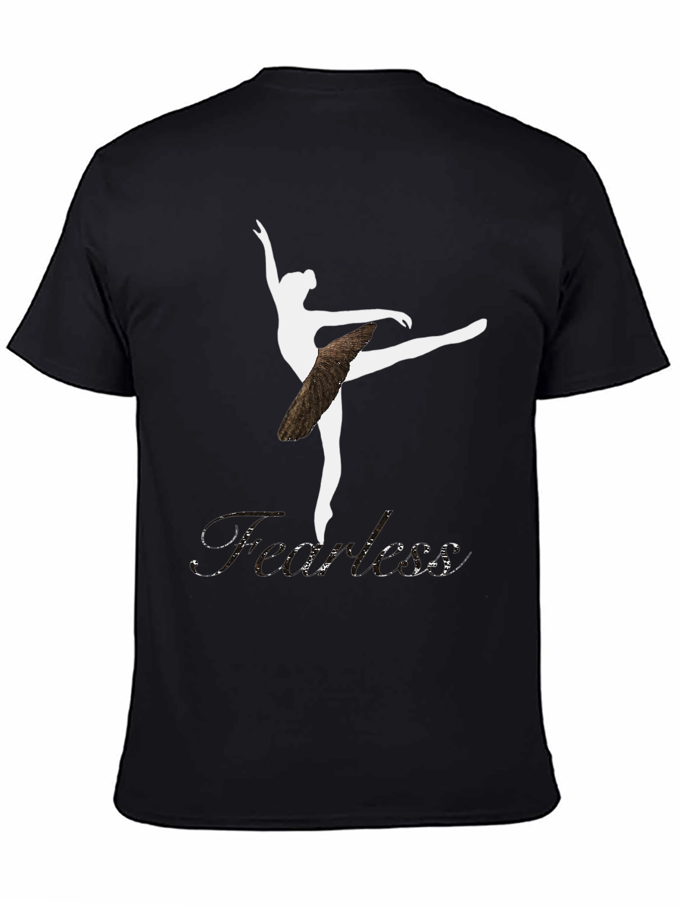 Fearless Ballerina Graphic T-Shirt - Black Cotton Tee - 4