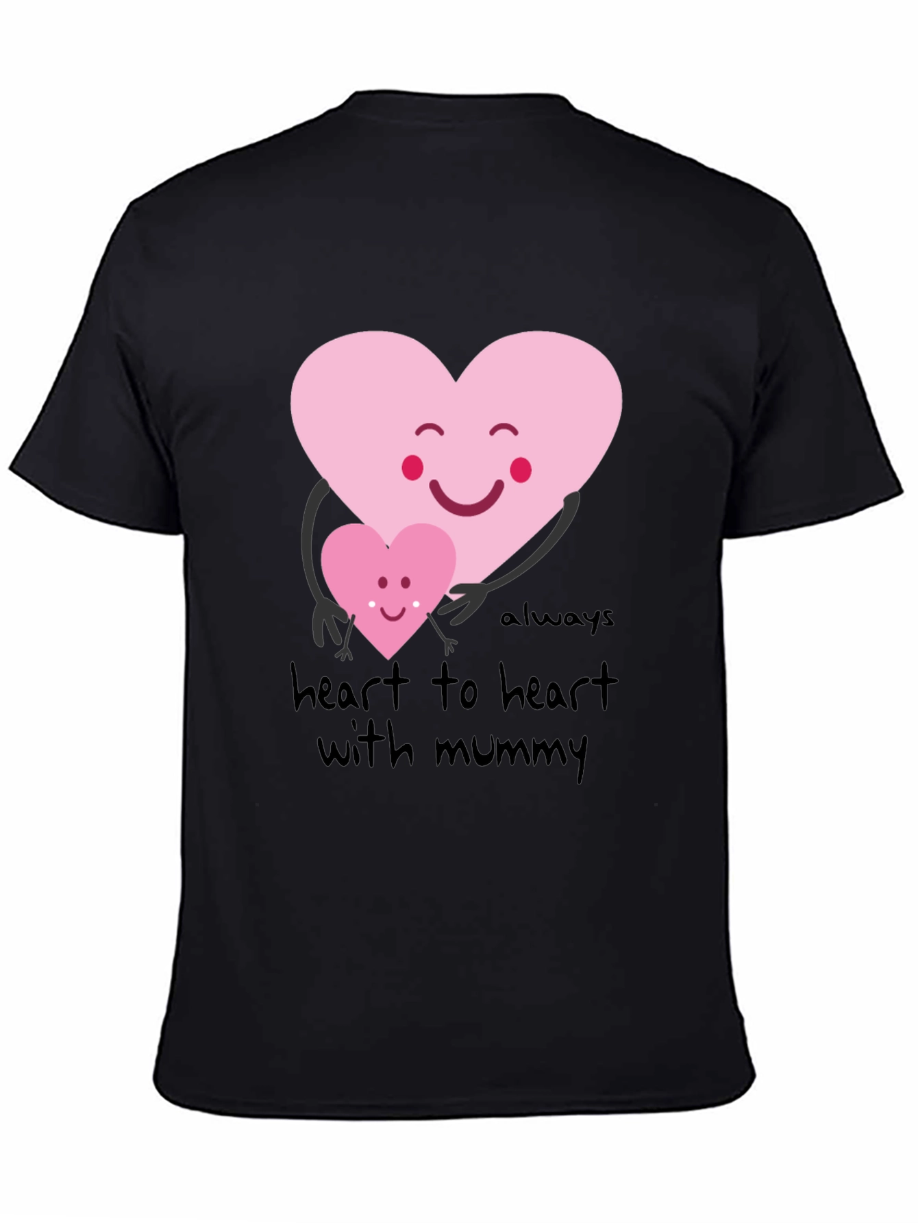 Black Heart to Heart with Mummy Graphic Tee view 4