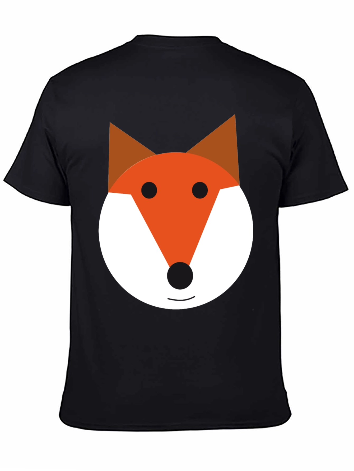 Black Fox Face Graphic Tee - Black Cotton Blend Shirt view 4
